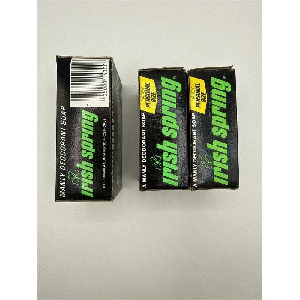 3‎ Bars of Vintage 1970's Collectible Irish Spring Deodorant Soap 5oz & 3.5oz